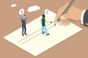 3D Isometric Flat Conceptual Illustration of Deal Completion, Conclusion or Summary vector
