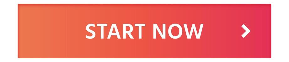 Bright start now button featuring a right arrow, set against a vibrant gradient of red and orange. Designed for websites and apps, inviting users to engage with services or products vector
