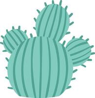 Minimalist illustration of a light green round cactus growing in the desert, isolated on a white background, representing concepts of nature, growth, and resilience vector