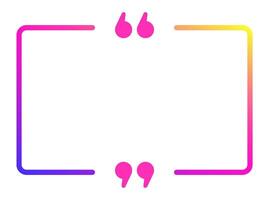 Gradient quotation marks frame a blank space, creating an expressive design for text and quotations, perfect for social media posts, websites, and print materials vector