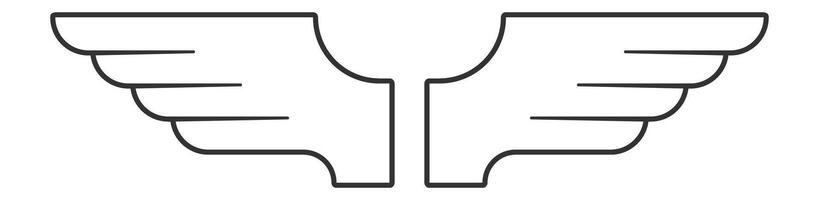 Minimalist line art illustrating a pair of wings, representing themes of freedom, travel, and aspiration, perfect for logos and various graphic design projects vector