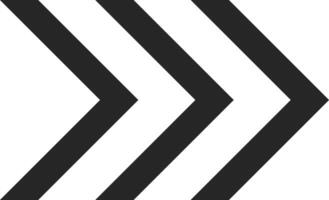 Three thick black arrows are pointing to the right side of a white background, creating a simple yet dynamic visual representation of direction vector