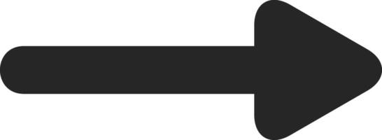 Simple black arrow pointing to the right, ideal for indicating direction, progress, or movement in presentations, websites, or graphic designs vector