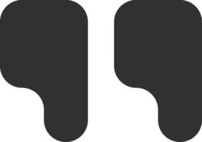 Two dark gray quotation marks symbolize a cited passage, emphasizing a statement or highlighting important text within a written document, adding visual impact to communication vector