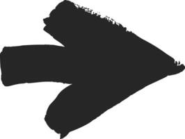 Hand drawn arrow pointing right created with brushstrokes, ideal for indicating direction, highlighting elements, or adding a dynamic touch to designs vector