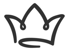 Simple, hand drawn crown representing concepts of royalty, leadership, power, and authority, suitable for logos, icons, or decorative elements vector