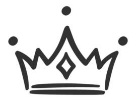 Simple, black and white sketch of a crown symbolizing monarchy, authority, power, achievement and victory, with a touch of elegance and simplicity vector