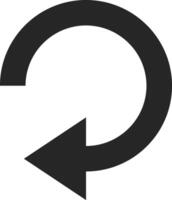 Counterclockwise rotating arrow symbol indicating a backward movement, suitable for user interfaces, presentations, and various design projects representing undo, rewind, or return actions vector