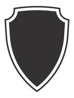 Classic heraldic shield shape symbolizing defense, safety, and security, with a dark gray center and a distinct white border, providing a clean and impactful visual representation of protection vector