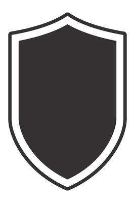 Classic shield icon symbolizing safety, defense, and security, with a dark gray center and contrasting white border, perfect for representing protection and reliability