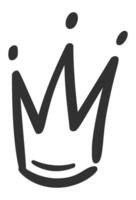 Hand drawn crown symbolizing royalty, power, and authority, isolated on a clean white background, perfect for enhancing various design projects and creative concepts vector