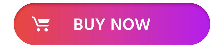 Brightly designed buy now button with a shopping cart icon, set against a vibrant pink to purple gradient background, enhancing online shopping experiences vector