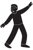 Silhouette of a man spinning with one arm extended, carefree and joyful vector