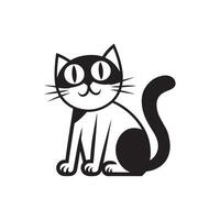 Grey stripped mixedbreed cat sitting isolated on Art vector