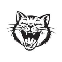 Grey stripped mixedbreed cat sitting isolated vector