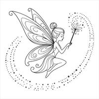 Fairy with Magic Wand and Sparkles vector