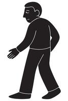 Silhouette of a man turning back slightly as if looking at someone leaving vector