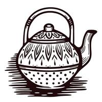 Vintage intricate teapot with detailed patterns and classic design vector