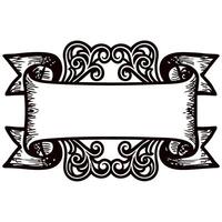 Ornate vintage scroll banner with intricate floral patterns vector