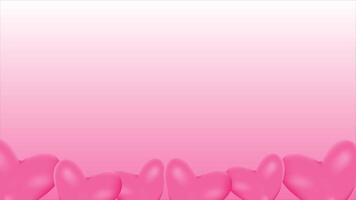Pink hearts on a pink background with space for text abstract background video