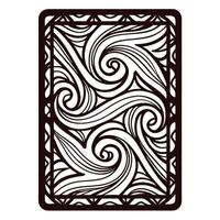 Intricate black and white geometric pattern design with swirls and waves vector