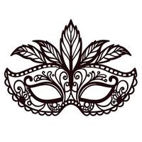 Decorative ornate venetian mask with intricate leaf patterns vector