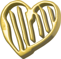 Golden Heart-Shaped Object with Artistic Design and Unique Pattern png
