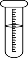 A minimalistic illustration showcasing a black-and-white design of a laboratory measurement tube with clear scale marks, designed for scientific, educational, or medical themes, perfectly png