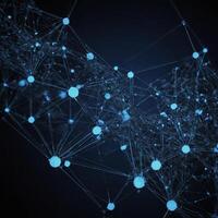 A computer generated image showcasing a network of dots and lines photo
