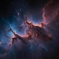 A stunning and vibrant picture of a nebula in the night sky scene photo