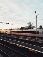 Morning Train on Empty Tracks photo