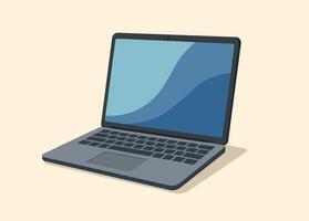 A laptop computer with a blue screen on it vector