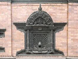 Woodwork window in Nepal photo