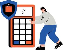 A flat style illustration showing set security vector