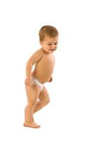 Running child, white background photo