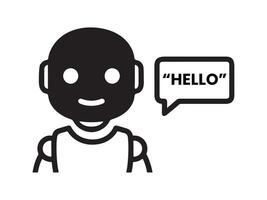 Friendly robot says hello, customer service concepts. vector
