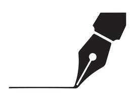 black and white fountain pen nib creating a line vector
