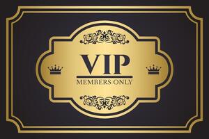 Luxurious Gold VIP Members Only Card Design with Ornamental Elements vector