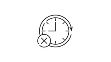 Timer error line icon animation. Timer error icon suitable for technology related designs showing countdown failure. Use for websites, apps, presentations, or articles on time management. video