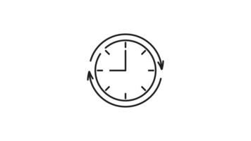 Time period line icon animation. Time period icon suitable for illustrating concepts like past, present, future, time management, and scheduling in black and white designs. Animated outline icon video