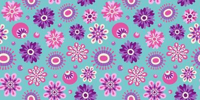 Abstract flowers, floral pattern seamless. Bright multicolored flowers, repeating background. vector