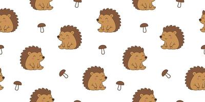 Whimsical hedgehogs with mushrooms in a fun layout vector