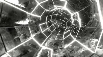 White Neon Abstract Cyberspace Background VJ Loop in 4K video