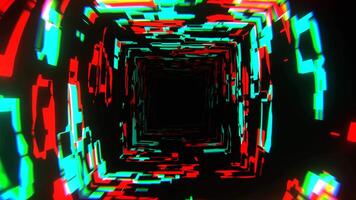 Turquoise and Red Framework of Changing Abstract Forms Background VJ Loop in 4K video
