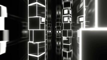 White Futuristic Strobe Corridor with Abstract Cube Columns Background VJ Loop in 4K video
