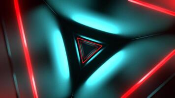 Red and Turquoise Mystical Flashing Triangle Corridor Background VJ Loop in 4K video