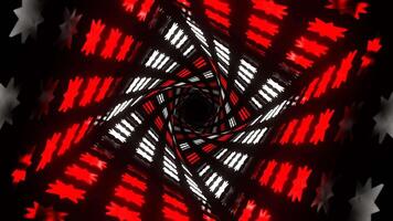 White and Red Spiral Neon Prism of Space Background VJ Loop in 4K video