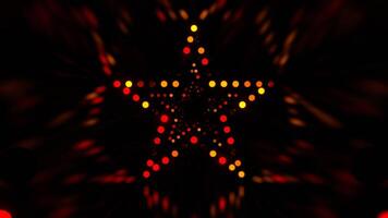 Orange and Red Disco Glow in The Star Shaped Tunnel Background VJ Loop in 4K video