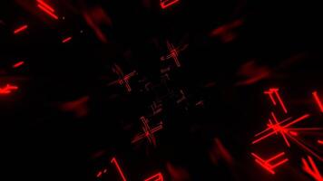 Orange and Red Square Neon Sci Fi Strobe Flashing Tunnel Background VJ Loop in 4K video