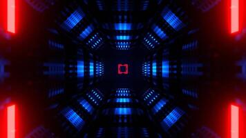 Red and Blue Neon Techno Science Fiction Strobe Corridor Background VJ Loop in 4K video